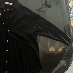 Long sleeved, black 100% silk Tommy Bahama men’s shirt